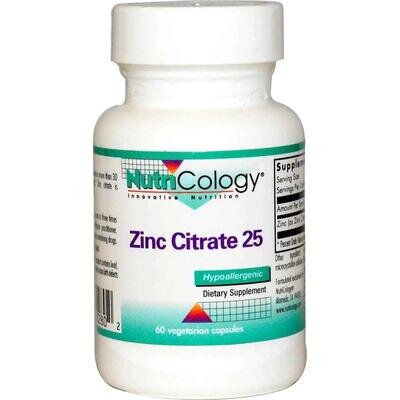 Цинк цитрат Nutricology Zinc Citrate капсули по 25 мг №60