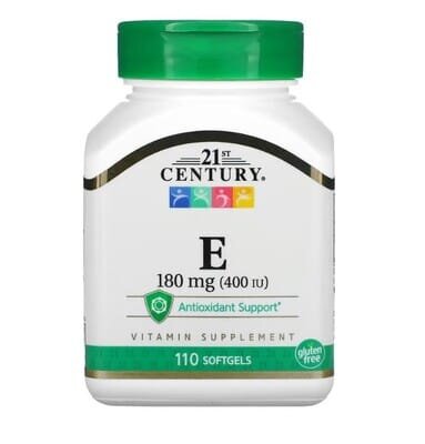 Вітамін Е 21st Century Vitamin E 180 мг (400 МО), 110 м'яких желатинових капсул