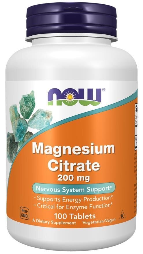 Магній цитрат NOW Magnesium Citrate 200 мг таблетки №100