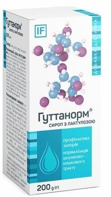 Гуттанорм сироп з лактулозою по 200 мл у флак.
