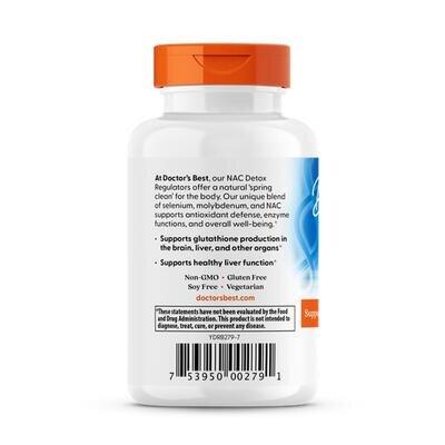 N-ацетилцистеїн Doctor's Best NAC Detox Regulators, 60 вегетаріанських капсул