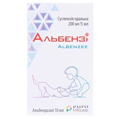 Альбензі суспензія ор. 200 мг/5 мл по 10 мл у флак.