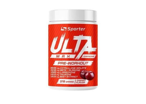 Передтренувальний комплекс Sporter Ulta Max Pre-Workout + Saffeine вишня, 370 г
