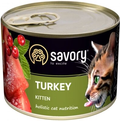 Корм вологий для кошенят Savory 30686 з індичкою, 200 г