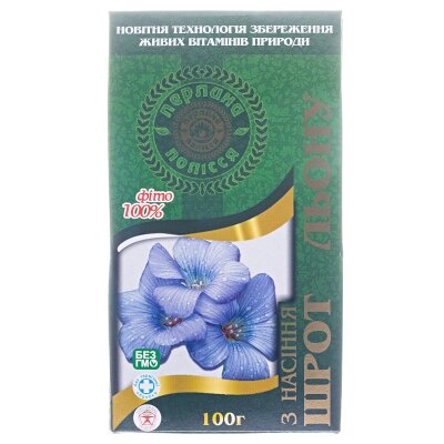 Шрот насіння льону Перлина Полісся по 100 г у пач.