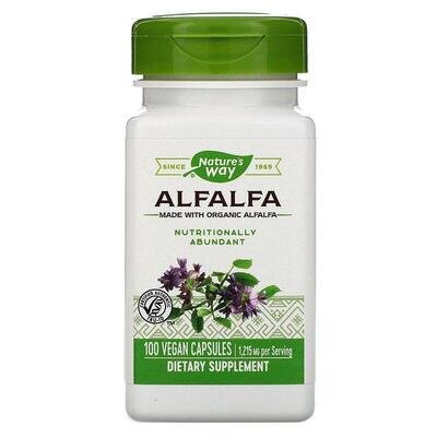 Альфальфа Nature's Way Alfalfa молоді пагони 1215 мг, 100 капсул