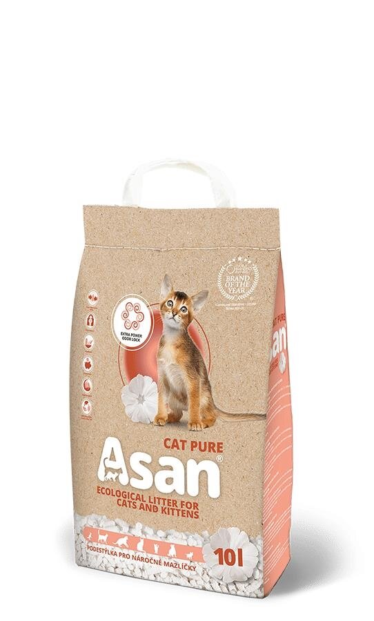 Наповнювач для туалета Asan Cat Pure целюлоза, 10 л