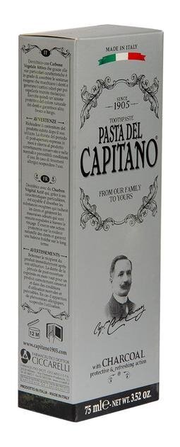 Зубна паста Pasta del Capitano 1905 з вугіллям, 75 мл