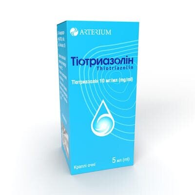 Тіотриазолін краплі оч. 10 мг/мл по 5 мл у флак. з криш.-крап.