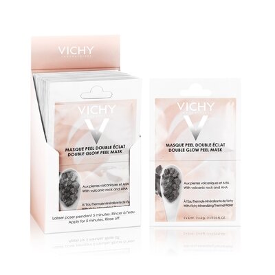 Маска - пілінг Vichy мінеральна, Подвійне Сяйво, для шкіри обличчя, 2 х 6 мл