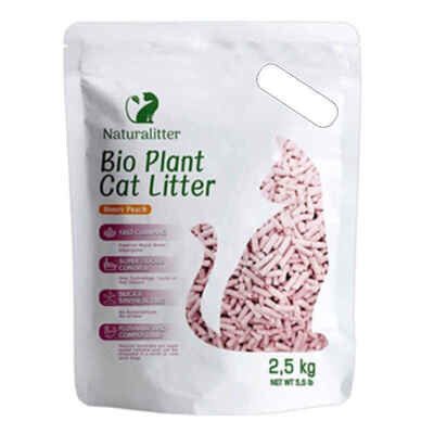 Наповнювач для котячого туалету Naturalitter Bio Plant Cat Litter Honey Peach соєвий з ароматом персика, 2,5 кг (6 л)