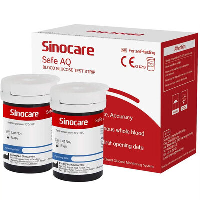 Тест-смужки Sinocare Safe AQ для глюкометра 50 штук