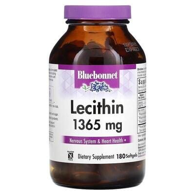 Лецитин Bluebonnet Nutrition Lecithin 1365 мг, 180 м'яких желатинових капсул