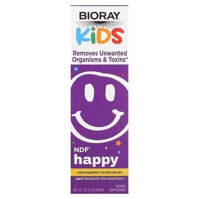 Антипаразитний засіб Bioray Kids NDF Happy для дітей з персиковим смаком, 60 мл