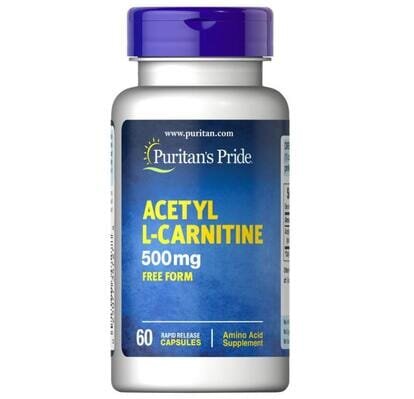 Ацетил L-Карнітин Puritan's Pride Acetyl L-Carnitine Free Form 500 мг, 60 капсул