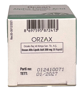 Альфа-ліпоєва кислота Orzax Ocean Alpha Lipoic Acid 200 мг, 30 капсул