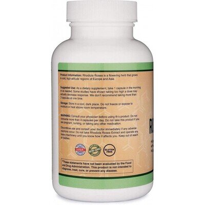 Родіола рожева Double Wood Rhodiola Rosea Extract 500 mg, 120 капсул