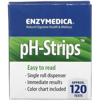 Тест-смужки Enzymedica Ph Strips для визначення pH, 16-футова котушка