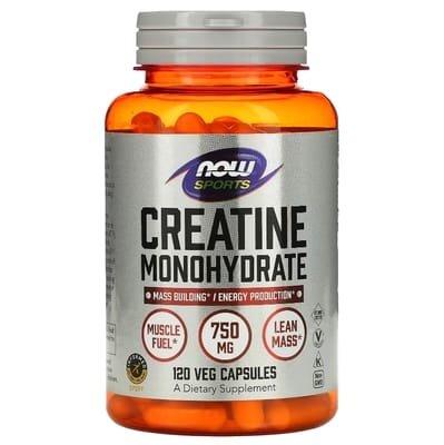 Креатин моногідрат NOW Sports Creatine Monohydrate 750 мг вег. капсули №120