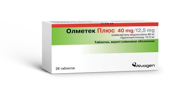 Олметек плюс таблетки, в/плів. обол. по 40 мг/12.5 мг №28 (14х2)