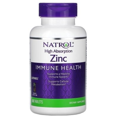Цинк Natrol High Absorption Zinc, 60 таблеток