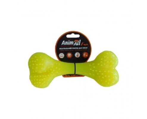 Іграшка для собак AnimAll Fun Кістка 8 см жовта