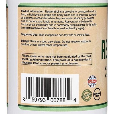 Ресвератрол Double Wood Resveratrol 500 mg, 120 капсул