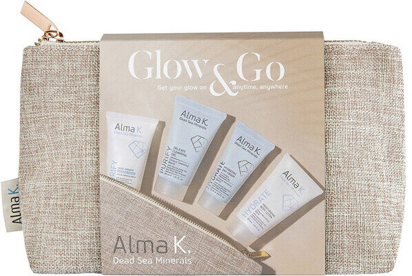 Набір Alma K. Glow & Go дорожній (гель для душу 30 мл + гель для вмивання 30 мл + крем для обличчя 15 мл + лосьйон для тіла 30 мл)