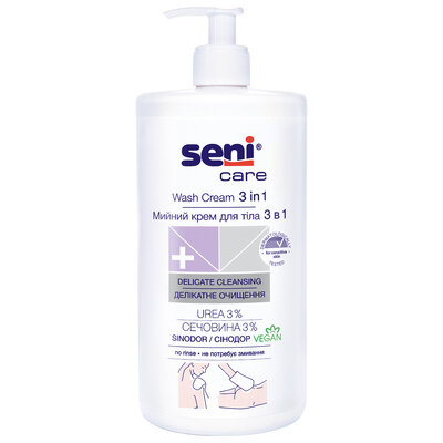 Крем миючий Seni Care 3 в 1 для тіла, 1000 мл