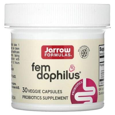 Пробіотики для жінок Jarrow Formulas Women's Fem Dophilus 1 млрд КУО, 30 рослинних капсул