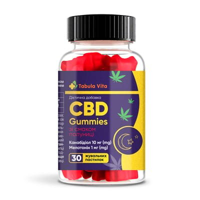 CBD желейки Табула Віта з мелатоніном та смаком полуниці жувальні пастилки №30