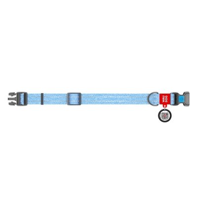 Нашийник для собак Collar WAUDOG Re-cotton QR паспортом, з відновленої бавовни, пластикова пряжка, ширина 25 мм, довжина 31-49 см