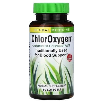 Концентрат хлорофілу Herbs Etc ChlorOxygen, 60 швидкодіючих м'яких капсул