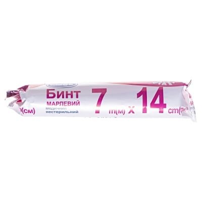 Бинт марлевий нестерильний «Білосніжка» медичний 7 м х 14 см