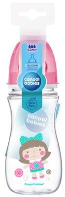 Пляшечка Canpol Babies 35/204 EasyStart Кольорові звірятка антиколікова з широким отвором, 300 мл