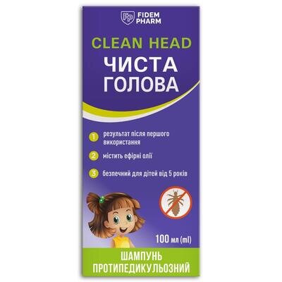 Чиста голова Fidem Pharm шампунь протипедикульозний, 100 мл
