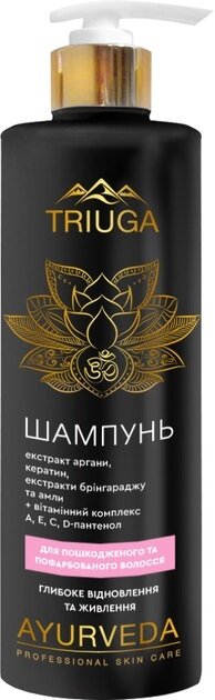 Шампунь Triuga Ayurveda Глибоке відновлення та живлення для пошкодженого та фарбованого волосся, 500 мл