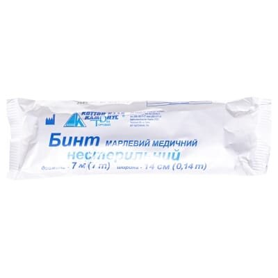 Бинт марлевий нестерильний Кампус медичний 7 м х 14 см