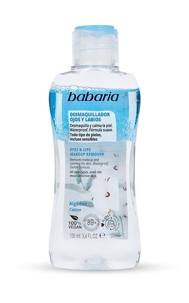 Засіб для зняття макіяжу з очей та губ Babaria Biphasic make-up remover Бавовна, 100 мл
