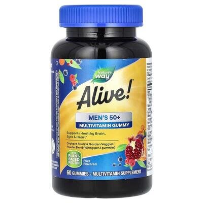 Мультивітаміни для чоловіків 50+ Nature's Way Alive! Men's Gummy 50+, 60 жувальних таблеток