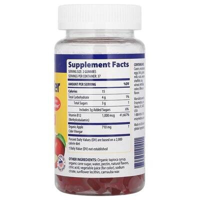 Яблучний оцет сидровий Enzymedica Apple Cider Vinegar Gummies with the Mother, 74 веганські жувальні мармеладки
