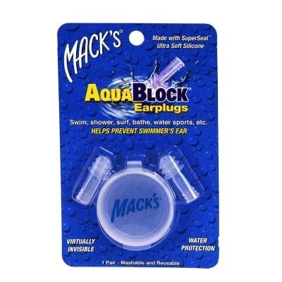 Беруші вкладки вушні MACK'S AquaBlock 1131 силіконові м'які (захист від води), прозорі, 1 пара