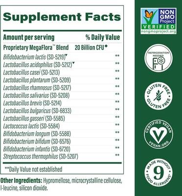 Пробіотик MegaFood MegaFlora 20 млрд КУО, 30 капсул