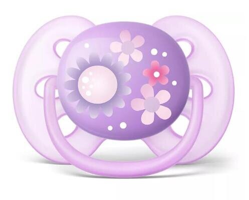 Пустушка силіконова Philips Avent Ultra Soft SCF227/22, 6-18 місяців, для дівчаток, 2 шт
