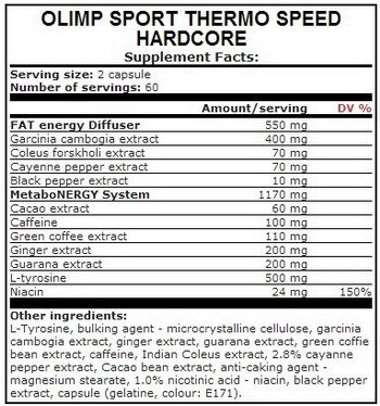 Жироспалювач Olimp Thermo Speed Hardcore, 120 капсул