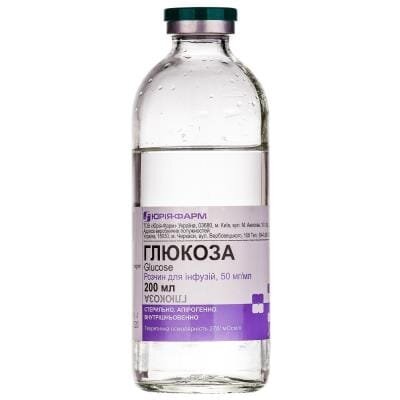 Глюкоза розчин д/інф. 5 % по 200 мл у пляш.