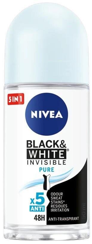 Дезодорант-антиперспірант кульковий Nivea Black & White Invisible Pure Чорне та Біле Невидимий Pure 48h (82234), 50 мл