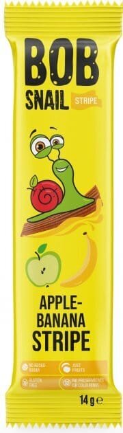 Цукерки Bob Snail Stripe натуральні яблучно-бананові, 14 г