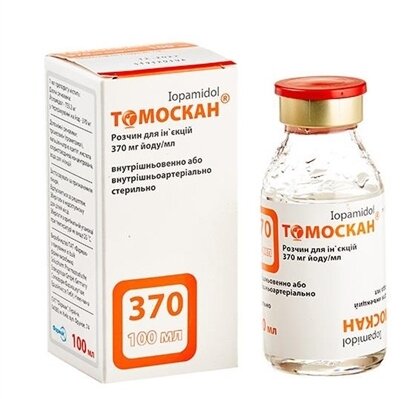 Томоскан розчин д/ін. 370 мг йоду/мл по 100 мл №1 у флак.