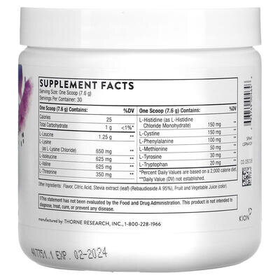Комплекс амінокислот Thorne Research Amino Complex смак ягід, 228 г